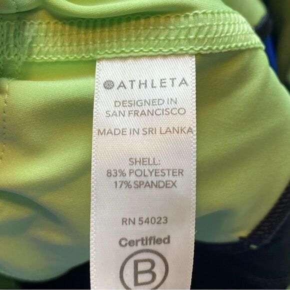 Athleta Velocity Blue Green White Color Block Capri Leggings Size Small - Picture 4 of 11